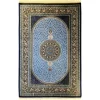 قالیچه نقشه گلریز آبی درباری تمام ابریشم قم