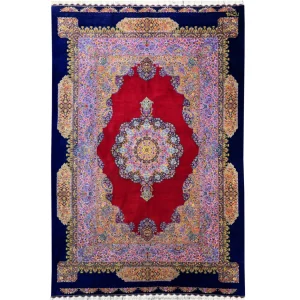 فرش کف ساده تمام ابریشم اصل قم