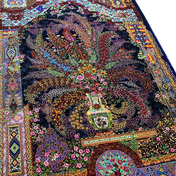 ذرع‌ونیم نقشه‌ی کرشمه تمام ابریشم اصل قم